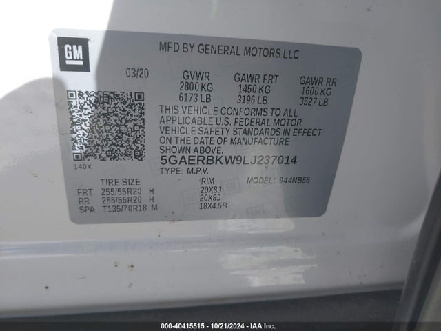 5GAERBKW9LJ237014 Buick Enclave Fwd Essence