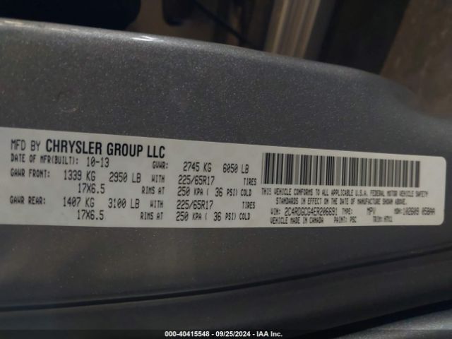 2C4RDGCG4ER206691 Dodge Grand Caravan Sxt