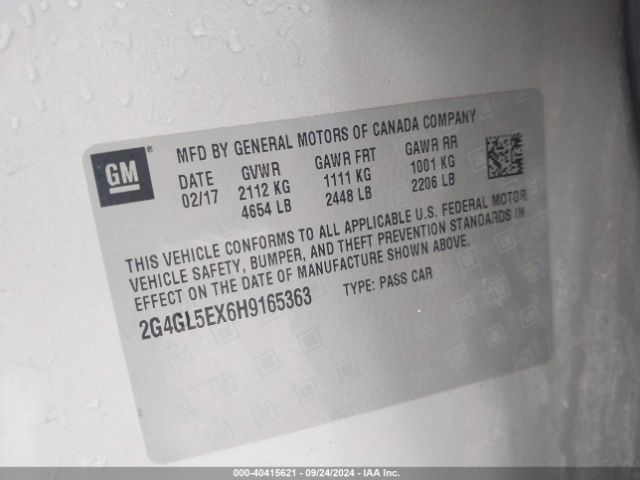 2G4GL5EX6H9165363 Buick Regal Turbo Sport Touring