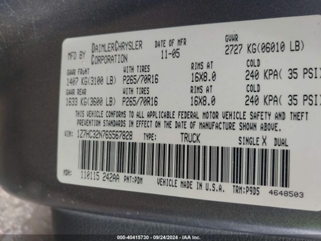 2006 MITSUBISHI RAIDER 1Z7HC32N76S567828 Photo 8