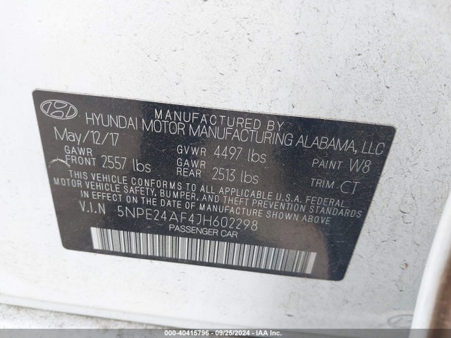 Hyundai SONATA SE 2018 5NPE24AF4JH602298 Image 9