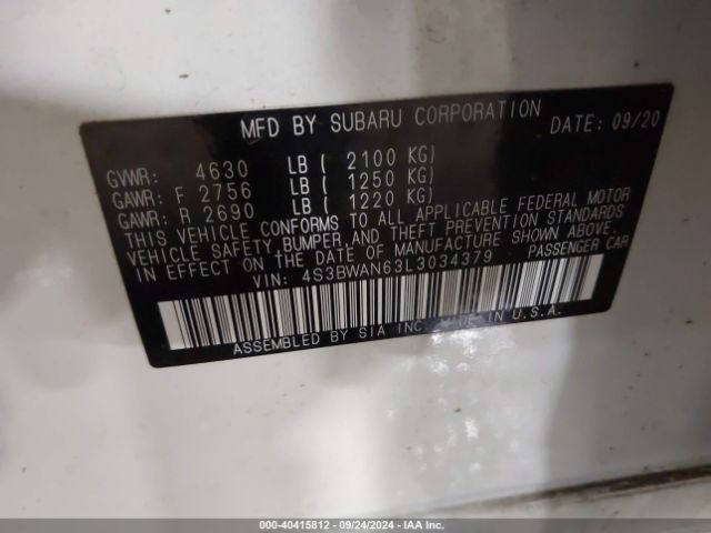4S3BWAN63L3034379 Subaru Legacy Limited