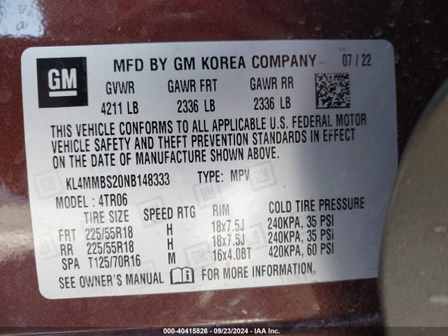 KL4MMBS20NB148333 Buick Encore Gx Fwd Preferred