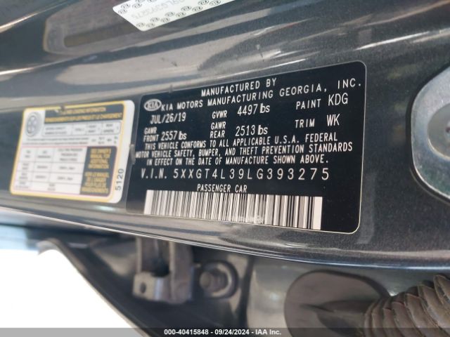 5XXGT4L39LG393275 KIA Optima Lx