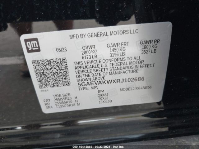 5GAEVAKWXRJ102686 Buick Enclave Essence Awd