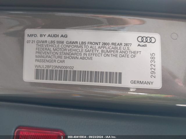 2022 AUDI A6 WAUL2BF23NN009102 Photo 8