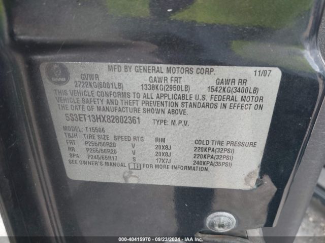 2008 SAAB 9-7X 5S3ET13HX82802361 Photo 8