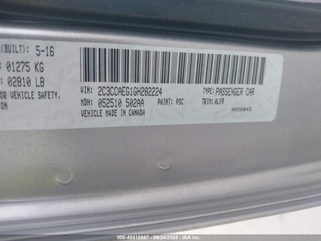 Chrysler 300C 2016 2C3CCAEG1GH282224 Image 9
