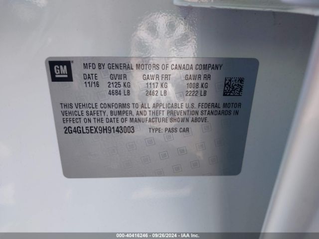 2G4GL5EX9H9143003 Buick Regal Turbo Sport Touring