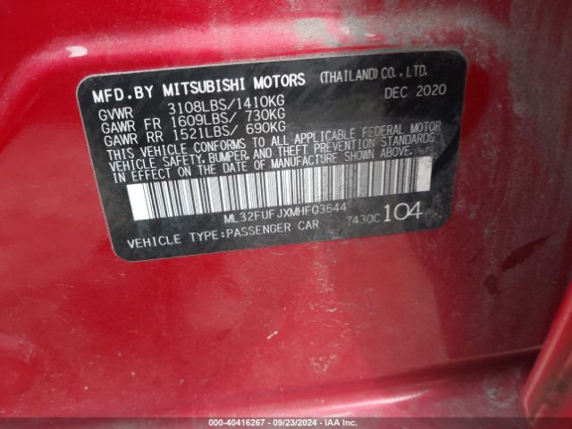 ML32FUFJXMHF03644 Mitsubishi Mirage G4 Carbonite Edition/es/le