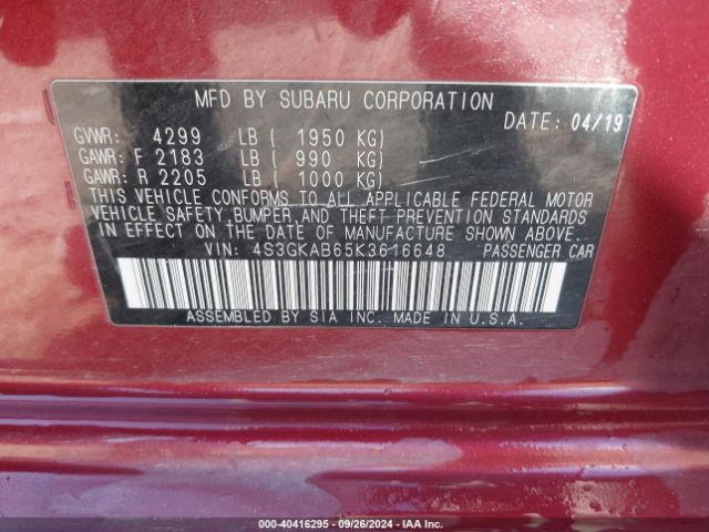 4S3GKAB65K3616648 Subaru Impreza 2.0i