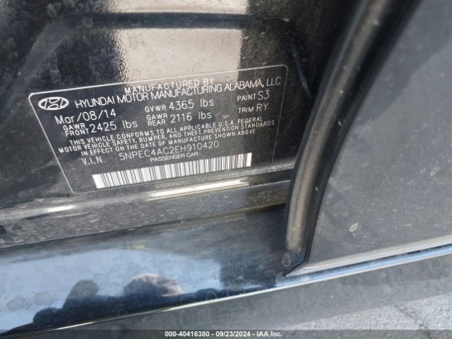 5NPEC4AC2EH910420 Hyundai Sonata Limited