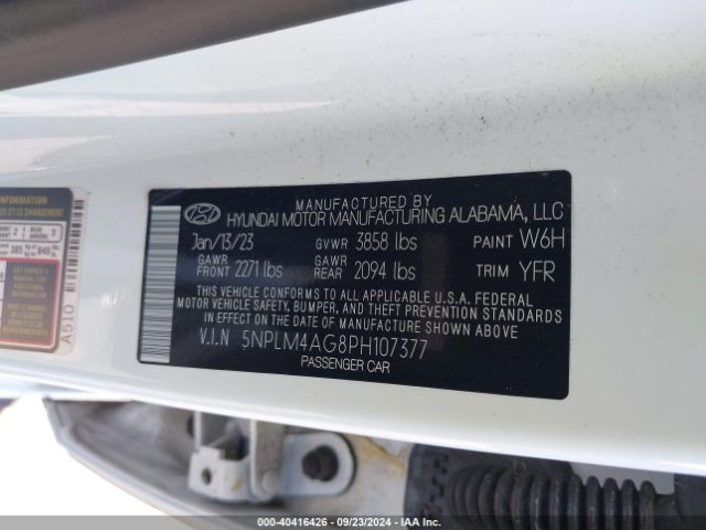 5NPLM4AG8PH107377 Hyundai ELANTRA SEL