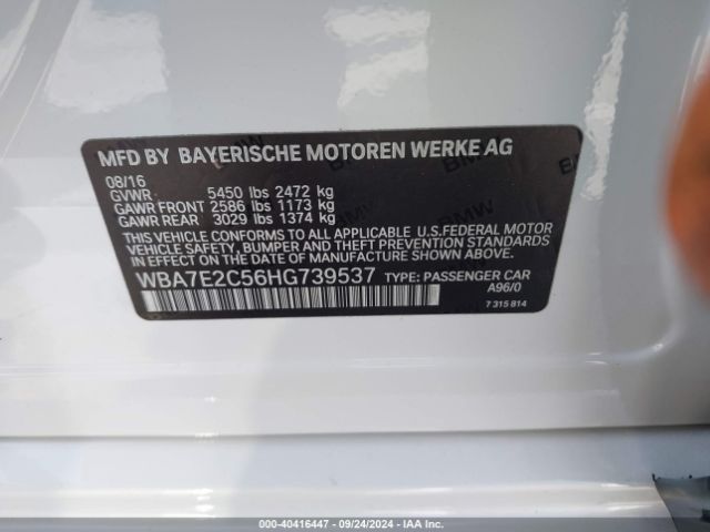 WBA7E2C56HG739537 BMW 740I