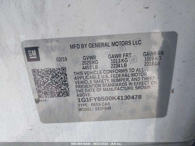 Chevrolet BOLT EV LT 2019 1G1FY6S00K4130478 Image 9