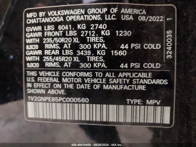 1V2GNPE85PC000560 Volkswagen Id.4 Awd Pro S/awd Pro S Plus