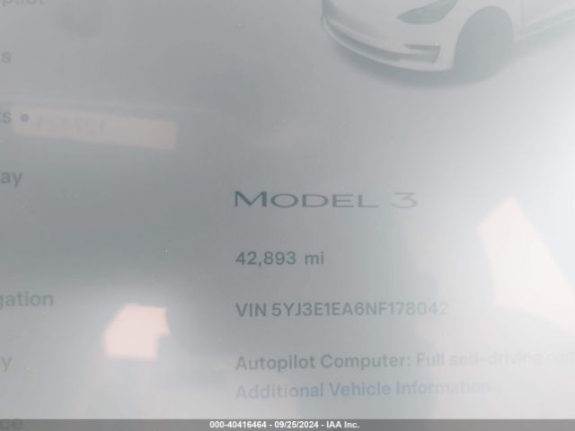 5YJ3E1EA6NF178042 Tesla MODEL 3