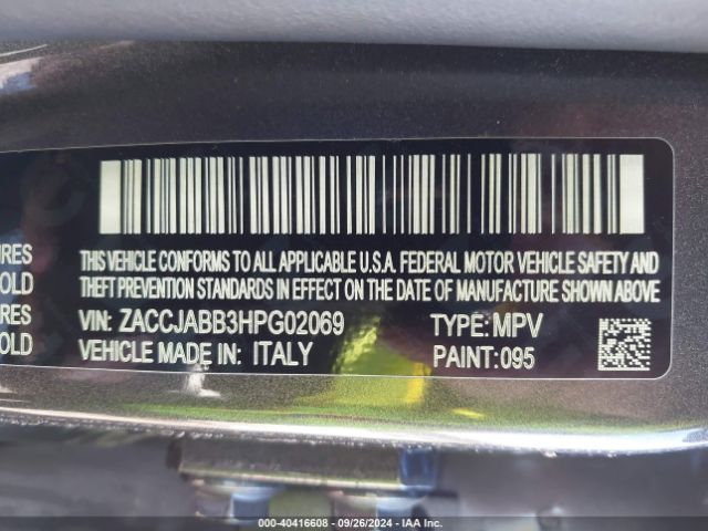ZACCJABB3HPG02069 Jeep Renegade Altitude Fwd