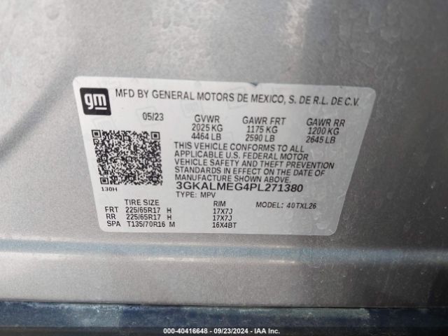 3GKALMEG4PL271380 GMC Terrain Fwd Sle