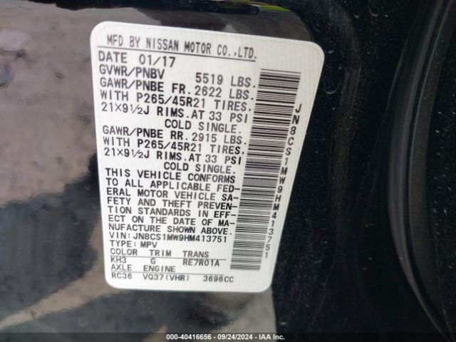 JN8CS1MW9HM413751 Infiniti QX70