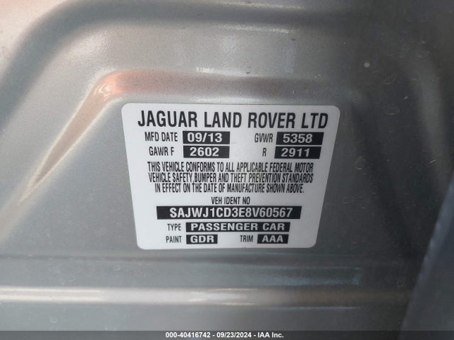2014 JAGUAR XJ SAJWJ1CD3E8V60567 Photo 8