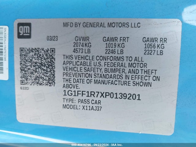 1G1FF1R7XP0139201 Chevrolet Camaro Rwd  1ss