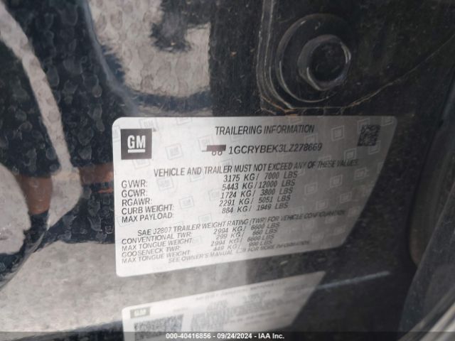 1GCRYBEK3LZ278669 Chevrolet Silverado 1500 4wd Double Cab Standard Bed Custom