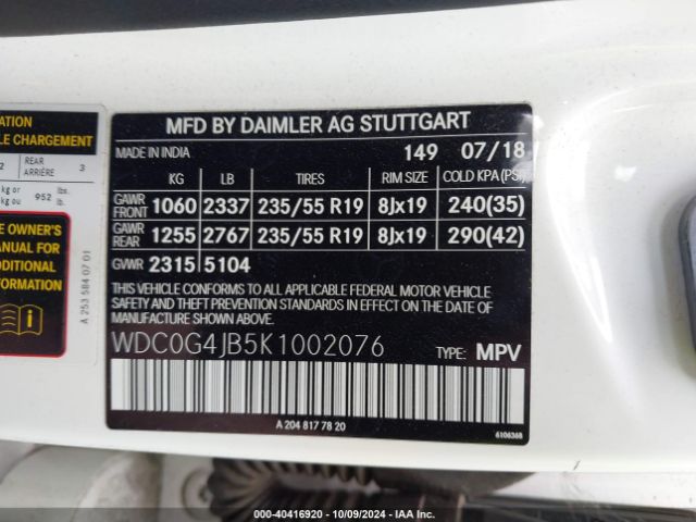 WDC0G4JB5K1002076 Mercedes-Benz GLC 300
