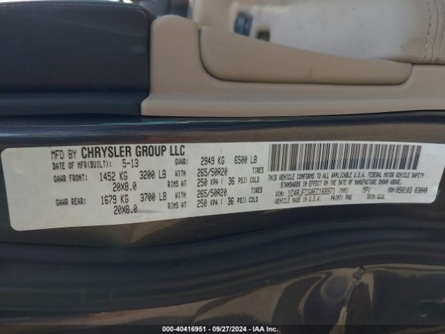 1C4RJFCG0EC168971 Jeep Grand Cherokee Overland