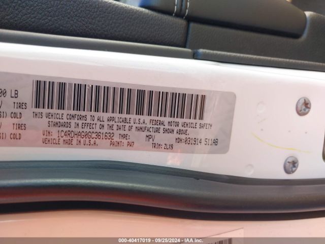 1C4RDHAG0GC361632 Dodge Durango Sxt