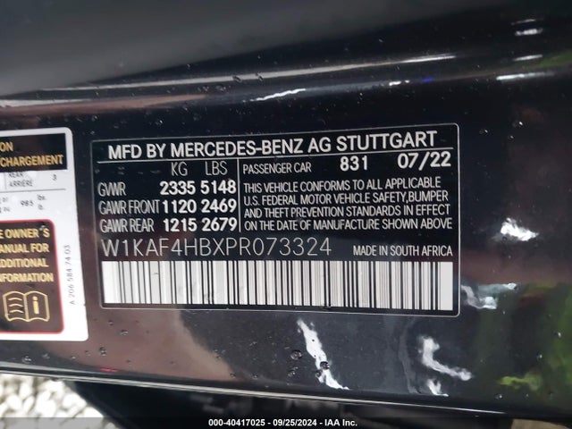 W1KAF4HBXPR073324 Mercedes-Benz C 300 4matic