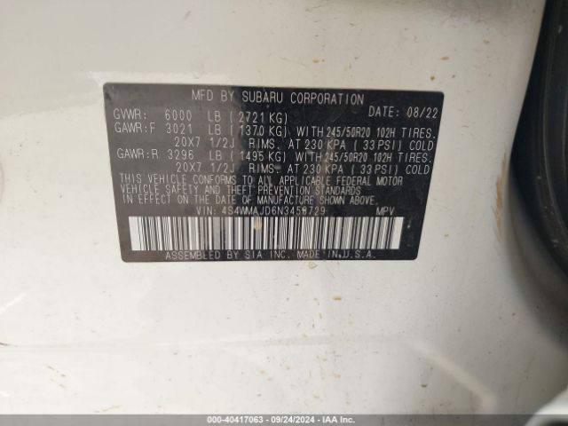 4S4WMAJD6N3458729 Subaru Ascent Onyx Edition