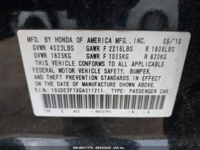 19UDE2F7XGA011211 Acura Ilx Premium Package/technology Plus Package