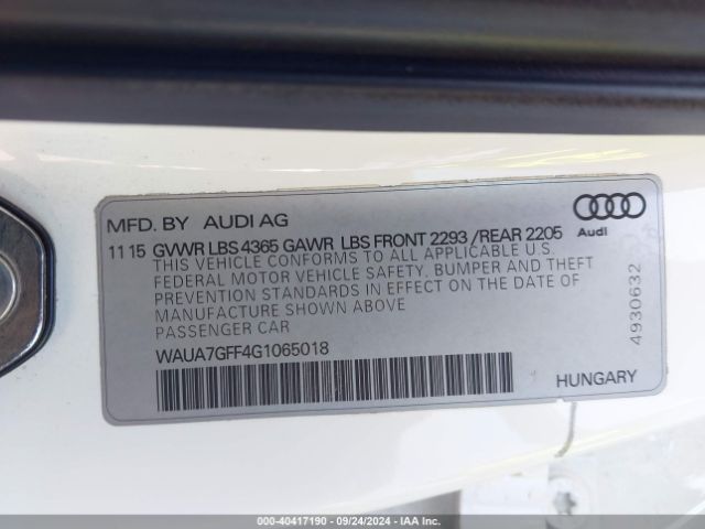 WAUA7GFF4G1065018 Audi A3 1.8t Premium