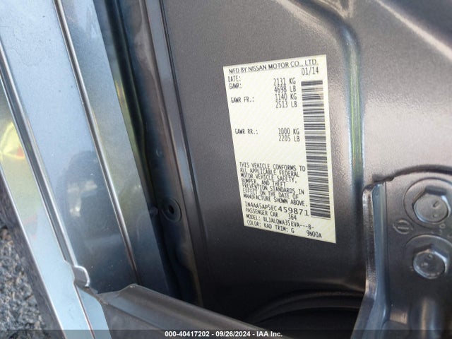 Nissan Maxima 2014 1N4AA5AP5EC459871 Image 9