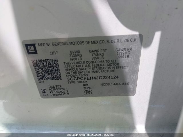 3GCPCPEH4JG224124 Chevrolet Silverado 1500 Custom