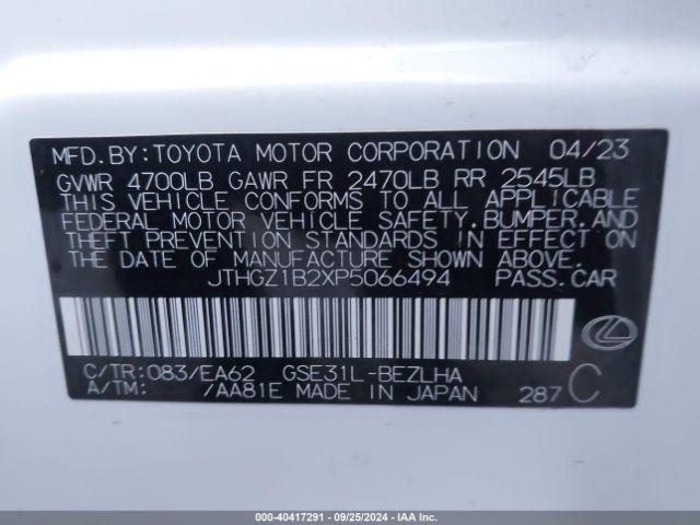 JTHGZ1B2XP5066494 Lexus Is 350 F Sport