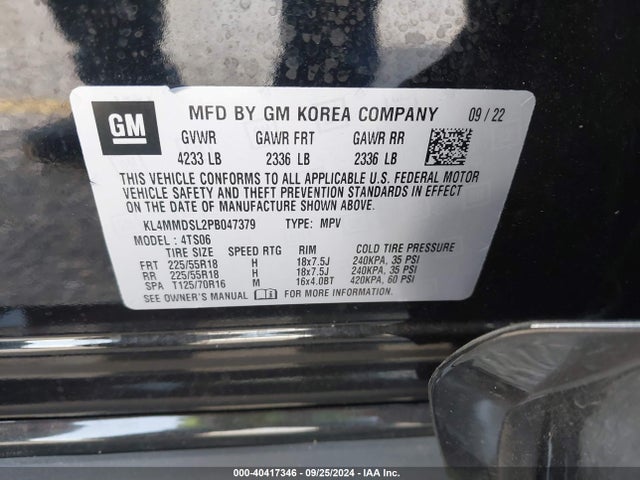 KL4MMDSL2PB047379 Buick Encore Gx Select Fwd