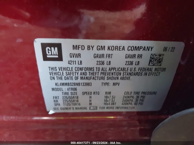 KL4MMBS28NB133983 Buick Encore Gx Fwd Preferred