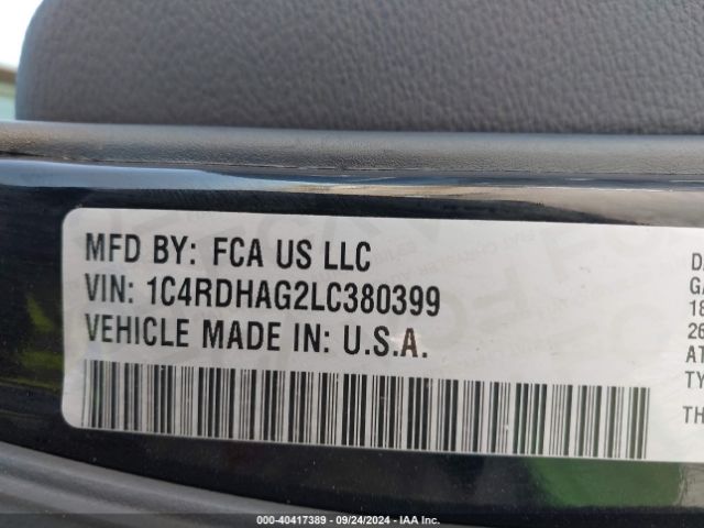 1C4RDHAG2LC380399 Dodge Durango Sxt Rwd