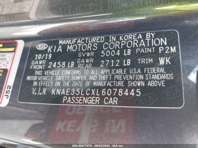 KNAE35LCXL6078445 KIA STINGER GT