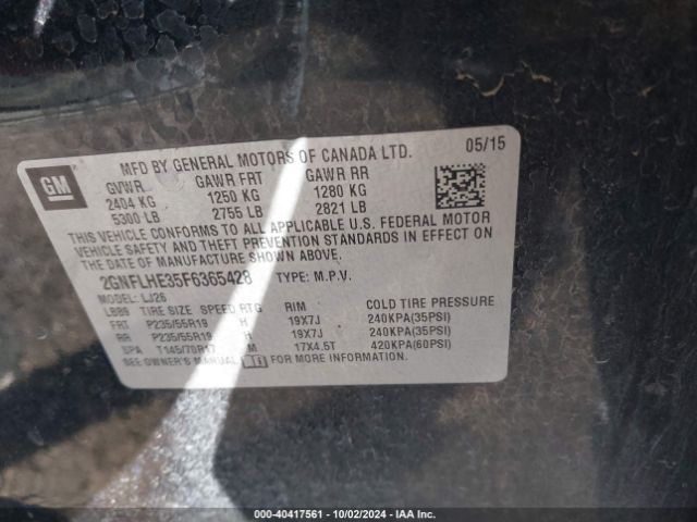 2GNFLHE35F6365428 Chevrolet Equinox Ltz