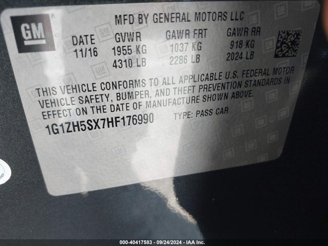 1G1ZH5SX7HF176990 Chevrolet Malibu Premier