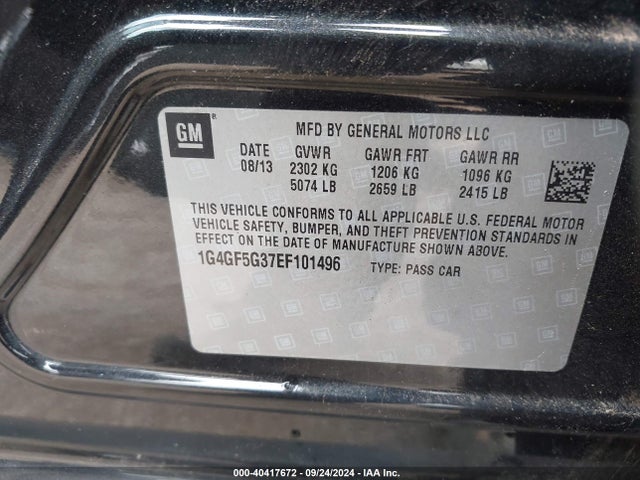1G4GF5G37EF101496 Buick Lacrosse Premium Ii Group