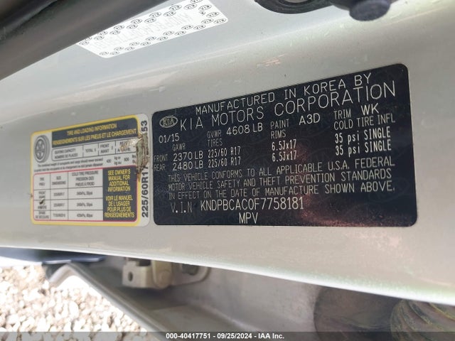 KIA Sportage Lx 2015 KNDPBCAC0F7758181 Image 9