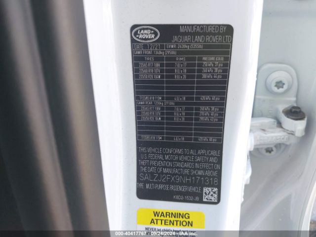 SALZJ2FX9NH171318 Land Rover Range Rover Evoque S