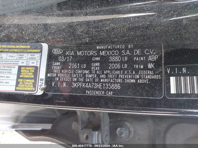KIA FORTE LX 2017 3KPFK4A73HE135886 Image 9