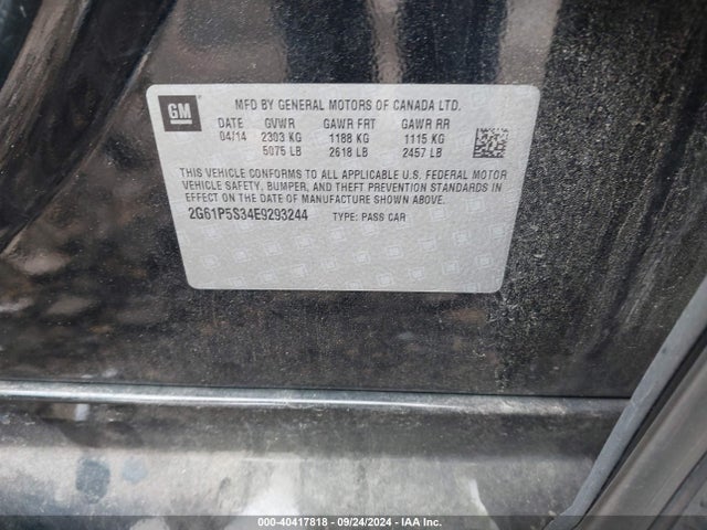 2G61P5S34E9293244 Cadillac Xts Premium