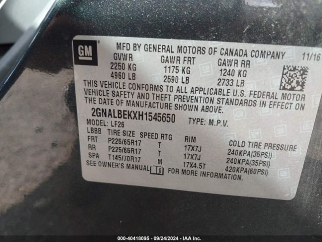 2GNALBEKXH1545650 Chevrolet EQUINOX LS