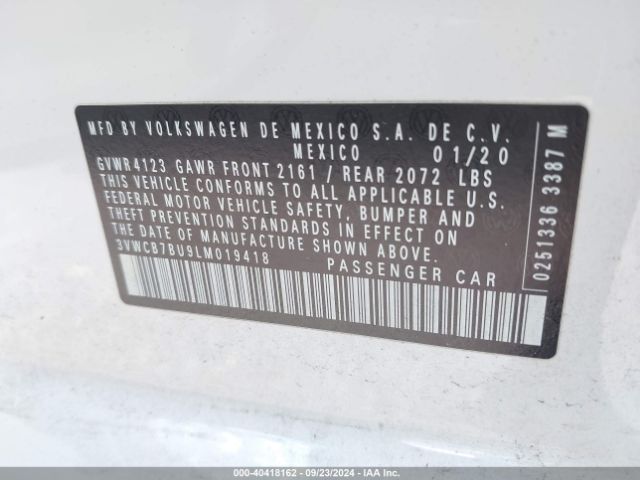 3VWCB7BU9LM019418 Volkswagen Jetta 1.4t R-line/1.4t S/1.4t Se